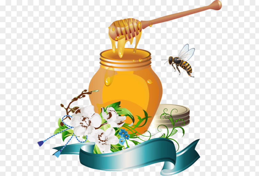 Honey And Bee Honeycomb Poster PNG