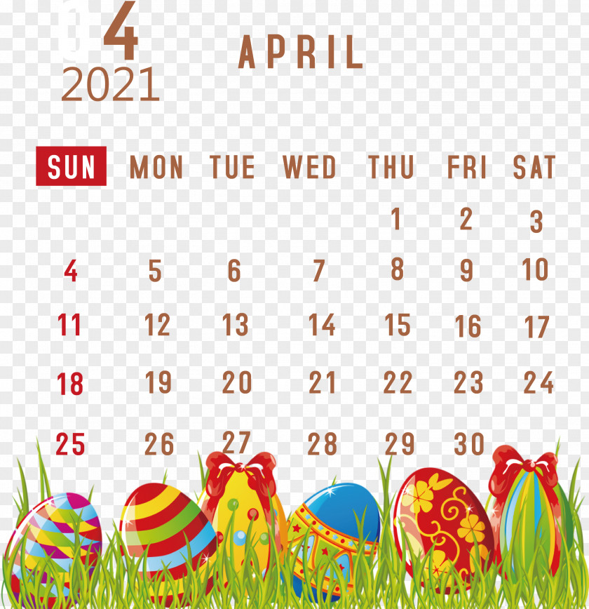 April 2021 Printable Calendar PNG