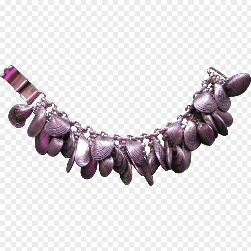 Clams Jewellery Necklace Amethyst Gemstone Lilac PNG