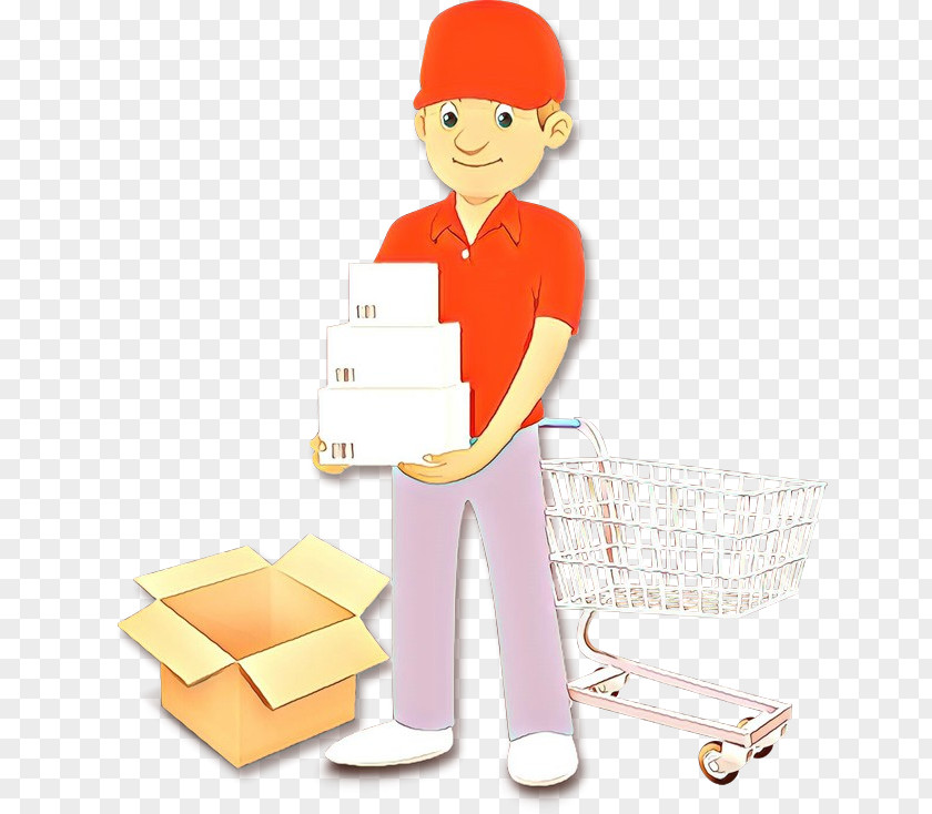 Cartoon Package Delivery Job Construction Worker PNG