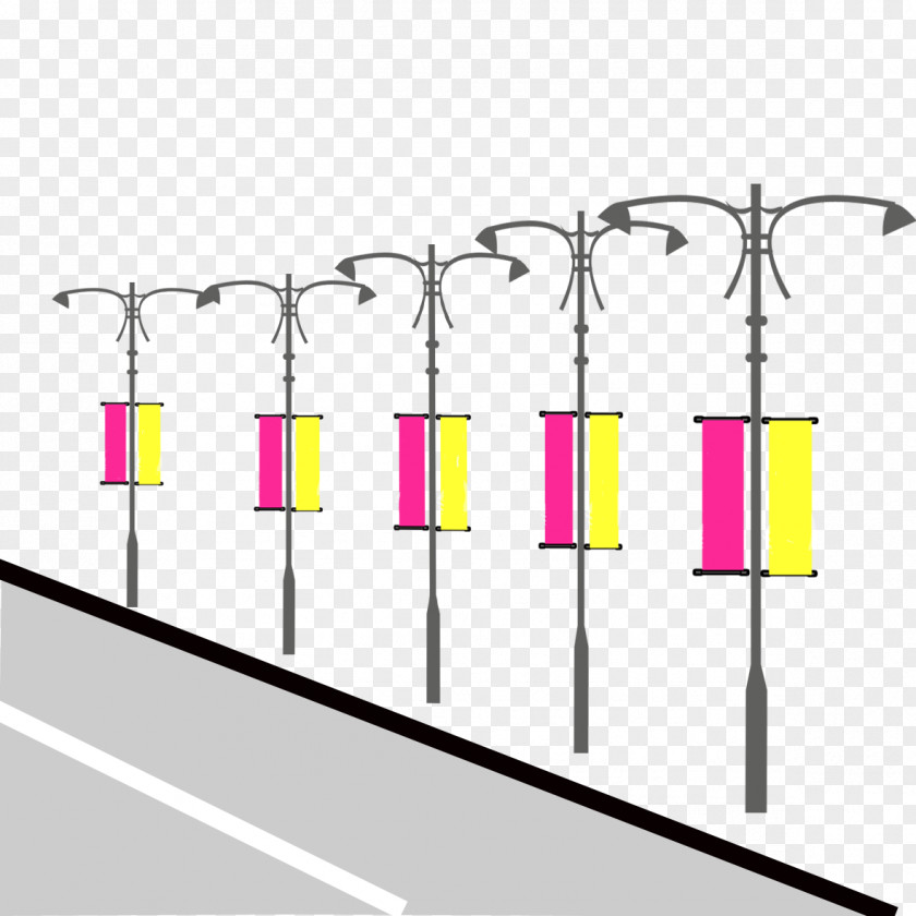 Cartoon + Road Flag Drawing PNG