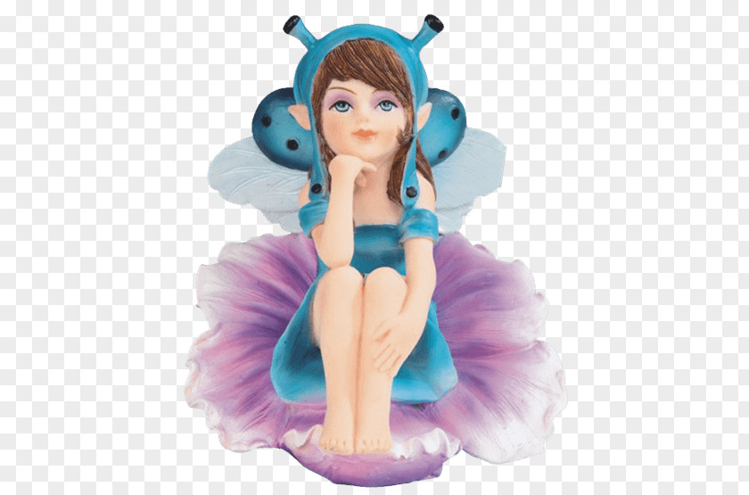 Childlike Hand Painted The Fairy With Turquoise Hair Figurine Statue Blue PNG