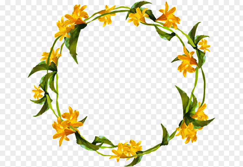 Flower Floral Design Yellow Wreath PNG