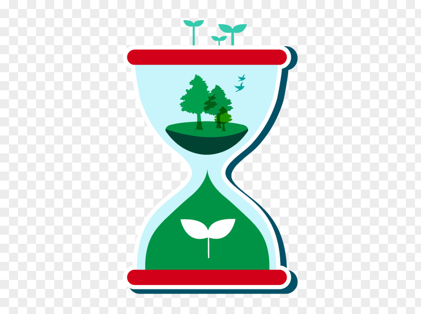Green Hourglass Timer Creative FIG. Natural Environment Infographic Renewable Energy PNG