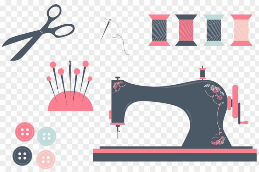Sewing Machines Textile Pattern PNG