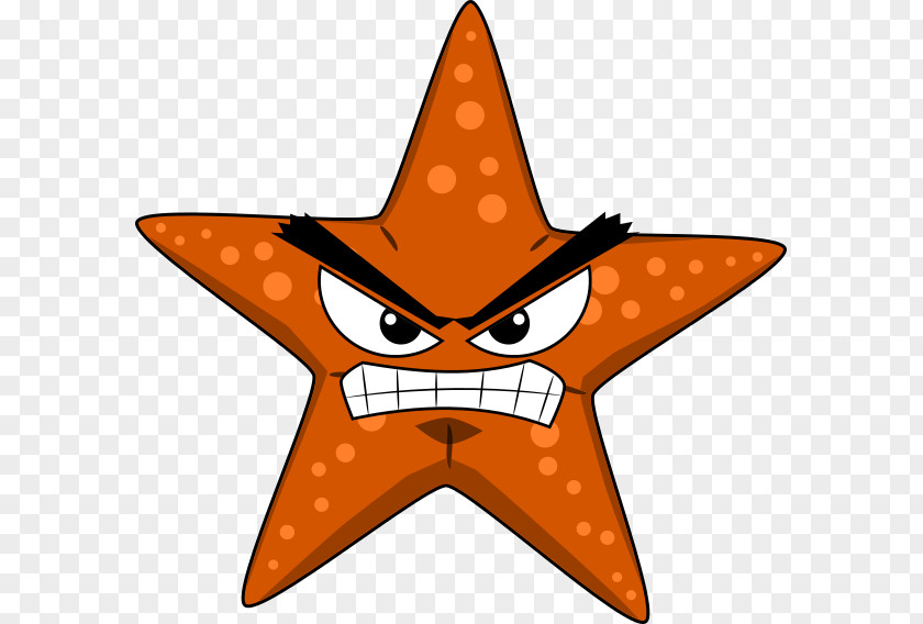 Star Cartoon Orange PNG