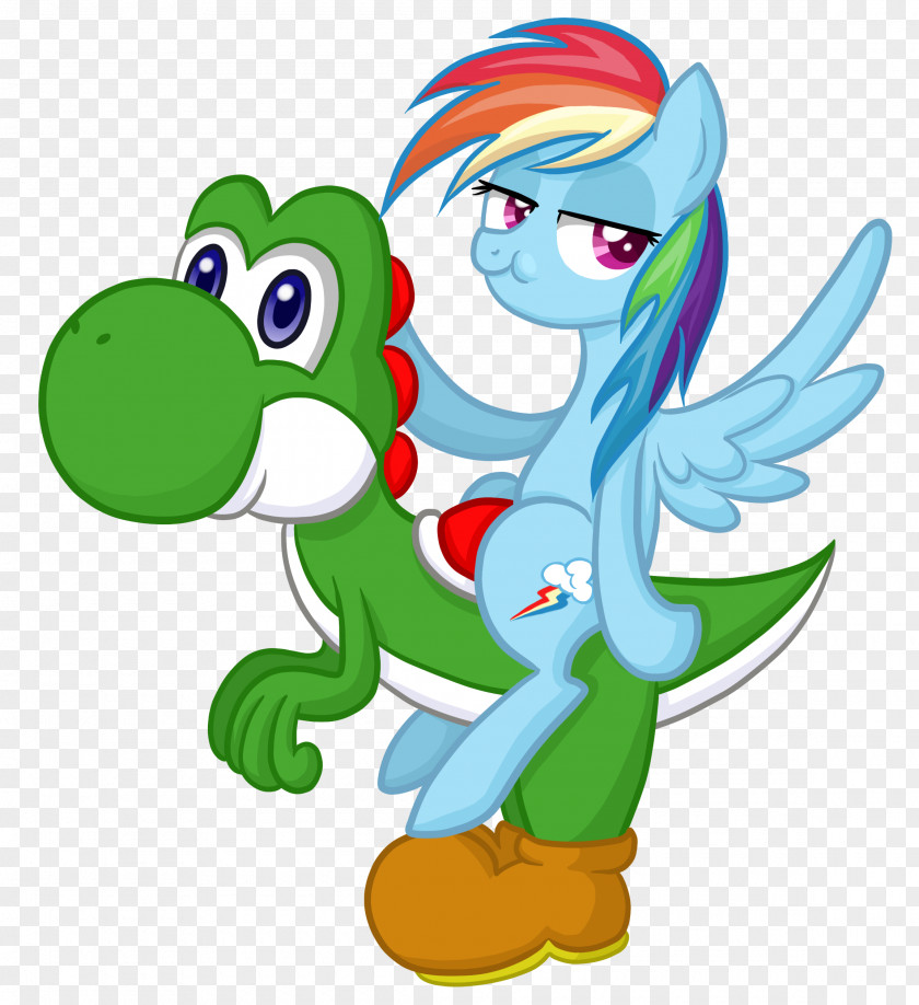 Yoshi Mario Luigi Rainbow Dash Rosalina PNG