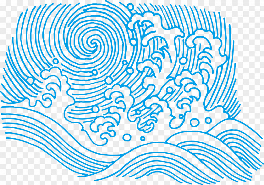 Blue Wave Wind Illustration PNG