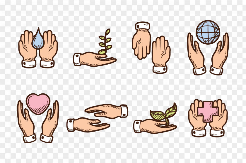 Hand-drawn Vector Thumb Hand Clip Art PNG