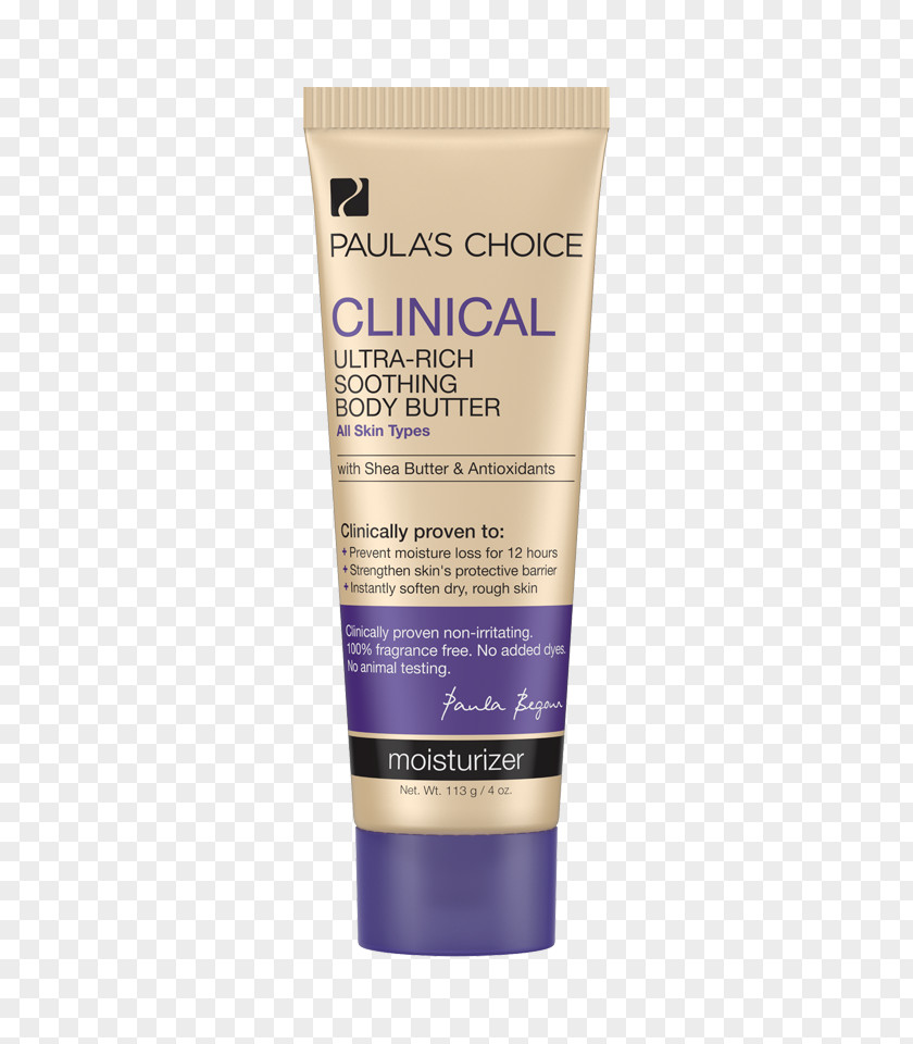 Butter Lotion Sunscreen Paula's Choice CLINICAL Ultra Rich Soothing Body Moisturizer Cosmetics PNG