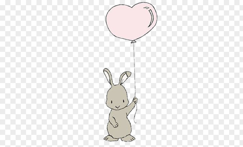 Holding Balloons Bunny Rabbit Easter Leporids Balloon PNG