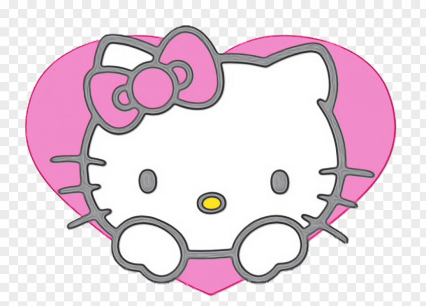 Love Heart Hello Kitty Pink PNG