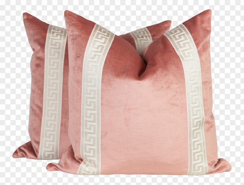 Pillow Throw Pillows Velvet Meander Linen PNG