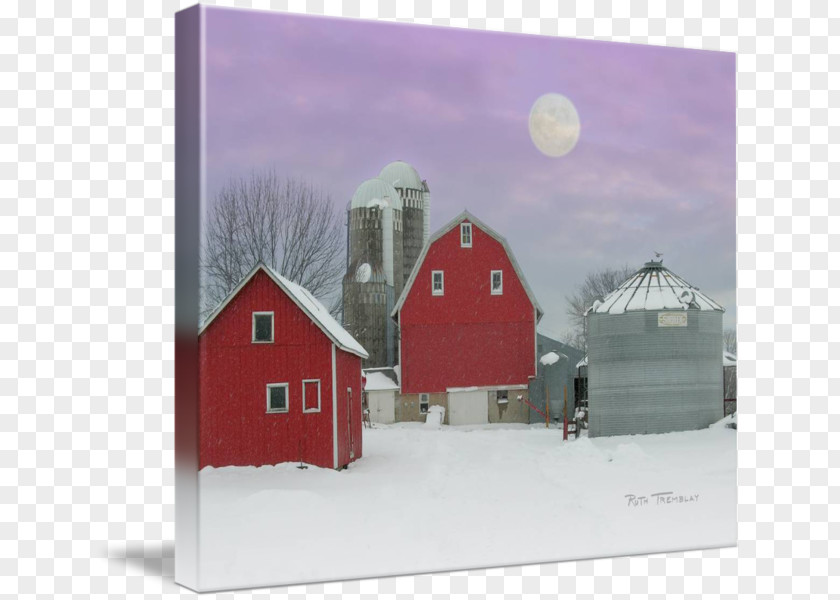 Painting Farm By Moonlight Gallery Wrap Canvas PNG