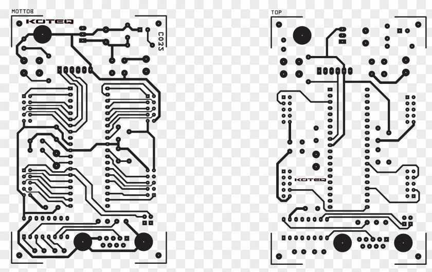 Robot Circuit Board ATmega16 Microcontroller Electronic Printed Project PNG