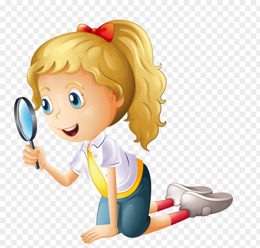 Take A Magnifying Glass To Observe Things Girls Stock Photography Clip Art PNG