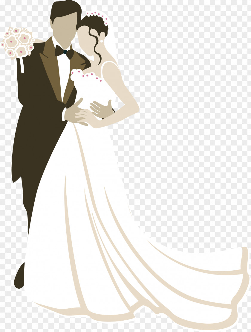 Vector Bride And Groom Wedding Invitation Marriage Bridegroom PNG