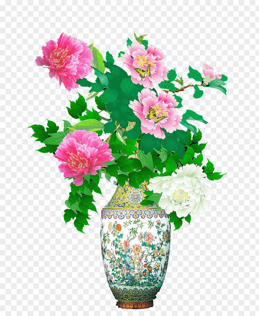 Design Chinoiserie Floral Architecture PNG