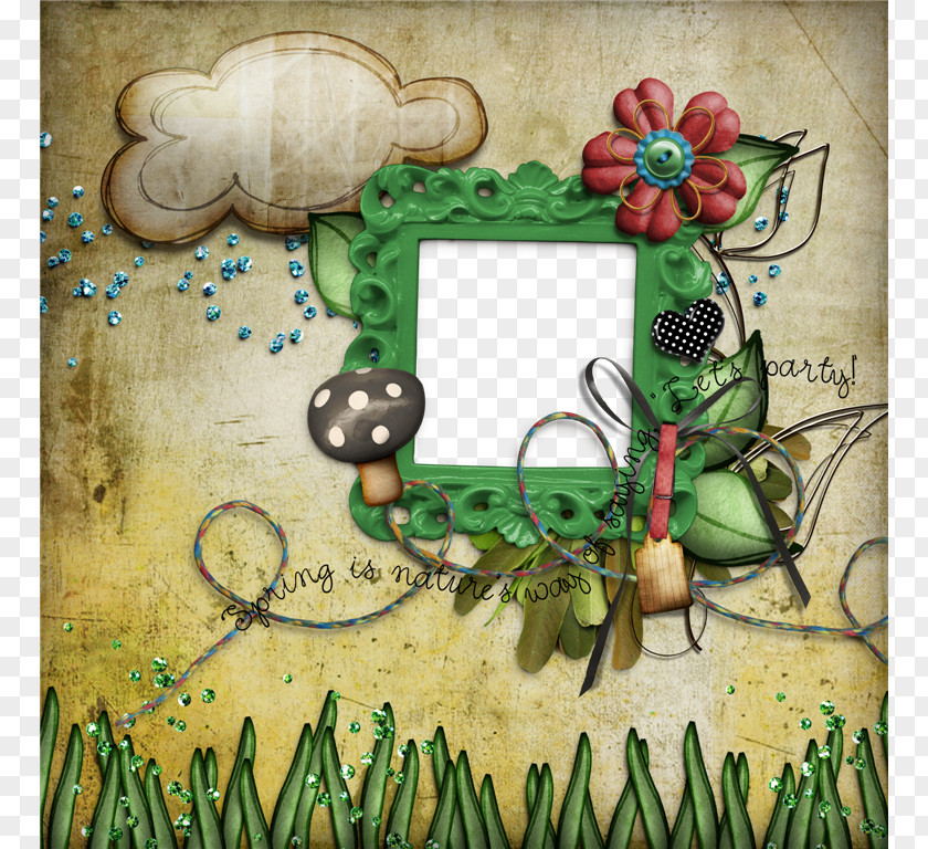 Green Frame Digital Photo Illustration PNG