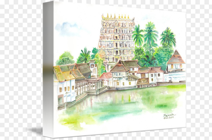Sree Padmanabha Swamy Temple Padmanabhaswamy Watercolor Painting Drawing Art Sketch PNG