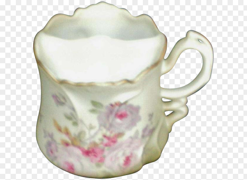 Hand Painted Mustache Tableware Mug Coffee Cup Saucer Pitcher PNG
