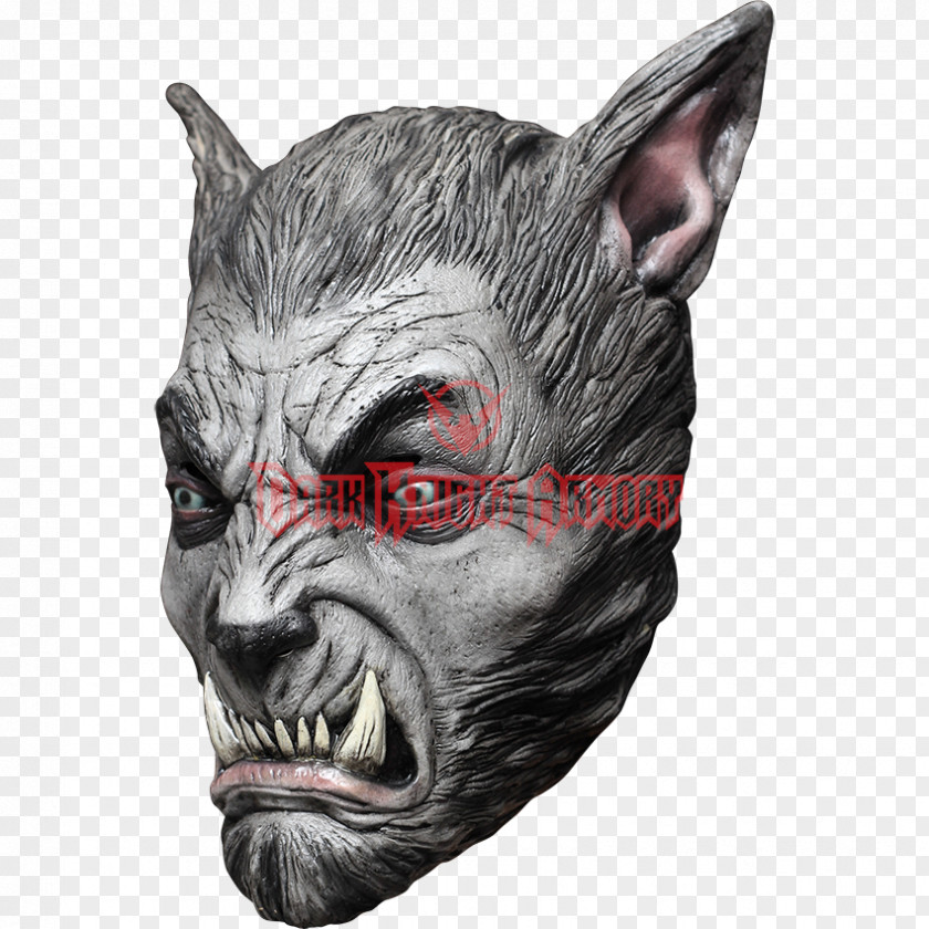 Mask Latex Gray Wolf Costume Werewolf PNG