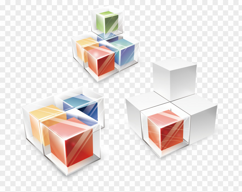 Stereo Color Box Vector Material Cube Three-dimensional Space PNG