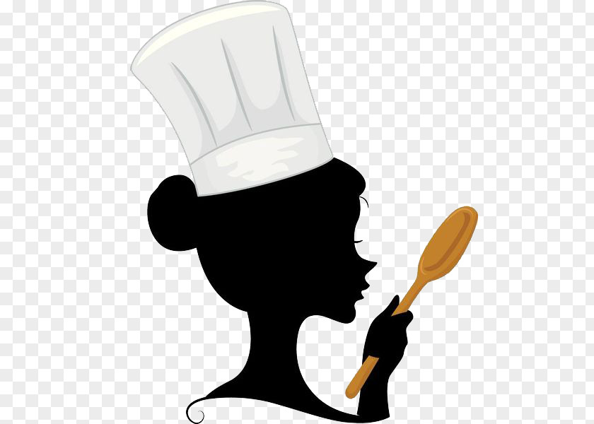 A Woman Chef With Spoon In Her Hand Cooking Clip Art PNG