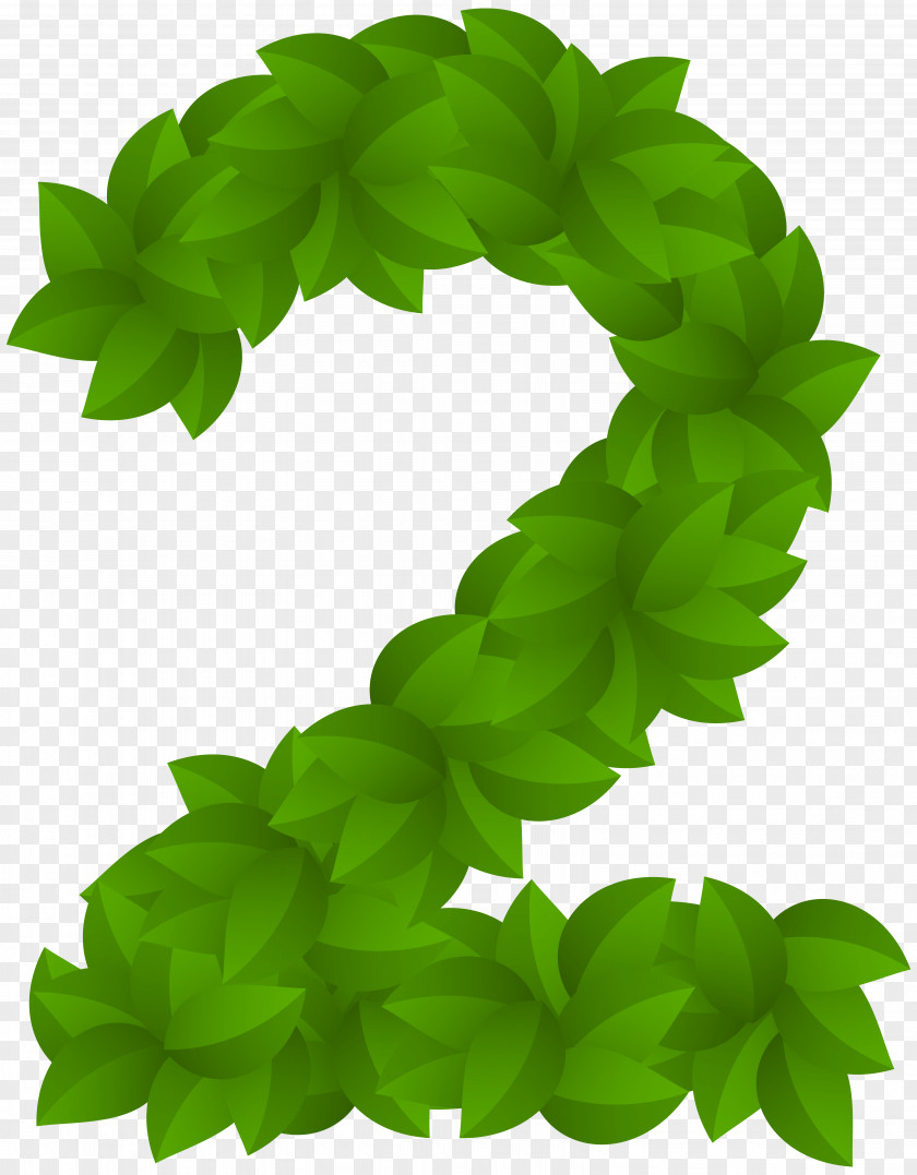 Leaf Number Two Green Clip Art Image PNG
