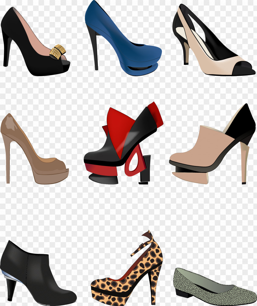 Vector Heels Shoe High-heeled Footwear Boot Clip Art PNG