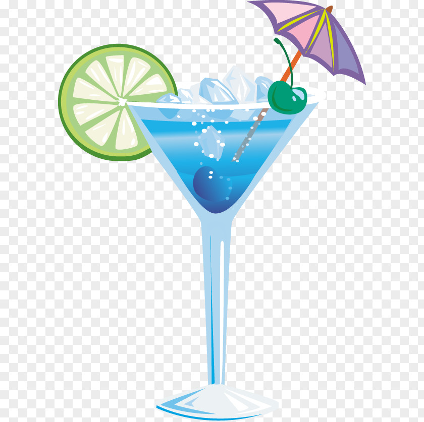 Cocktail Glasses Blue Hawaii Martini Lagoon Garnish PNG