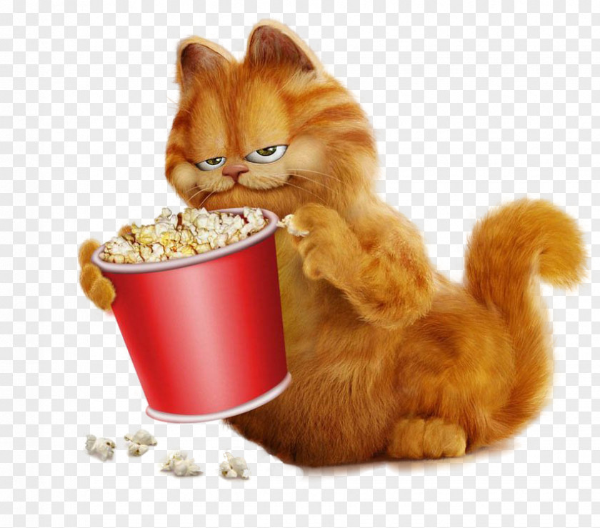 Garfield With Popcorn Free Clipart Clip Art PNG