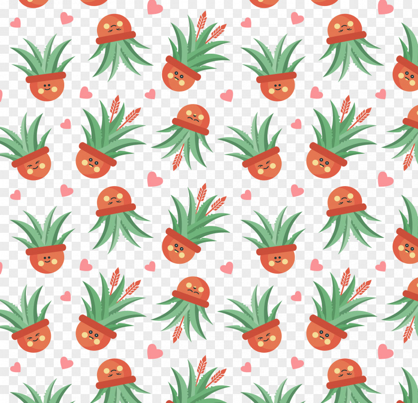 Cartoon Aloe Vera Potted Pattern Drawing PNG