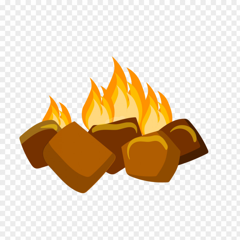Hand-painted Campfire Fire Charcoal Flame Clip Art PNG