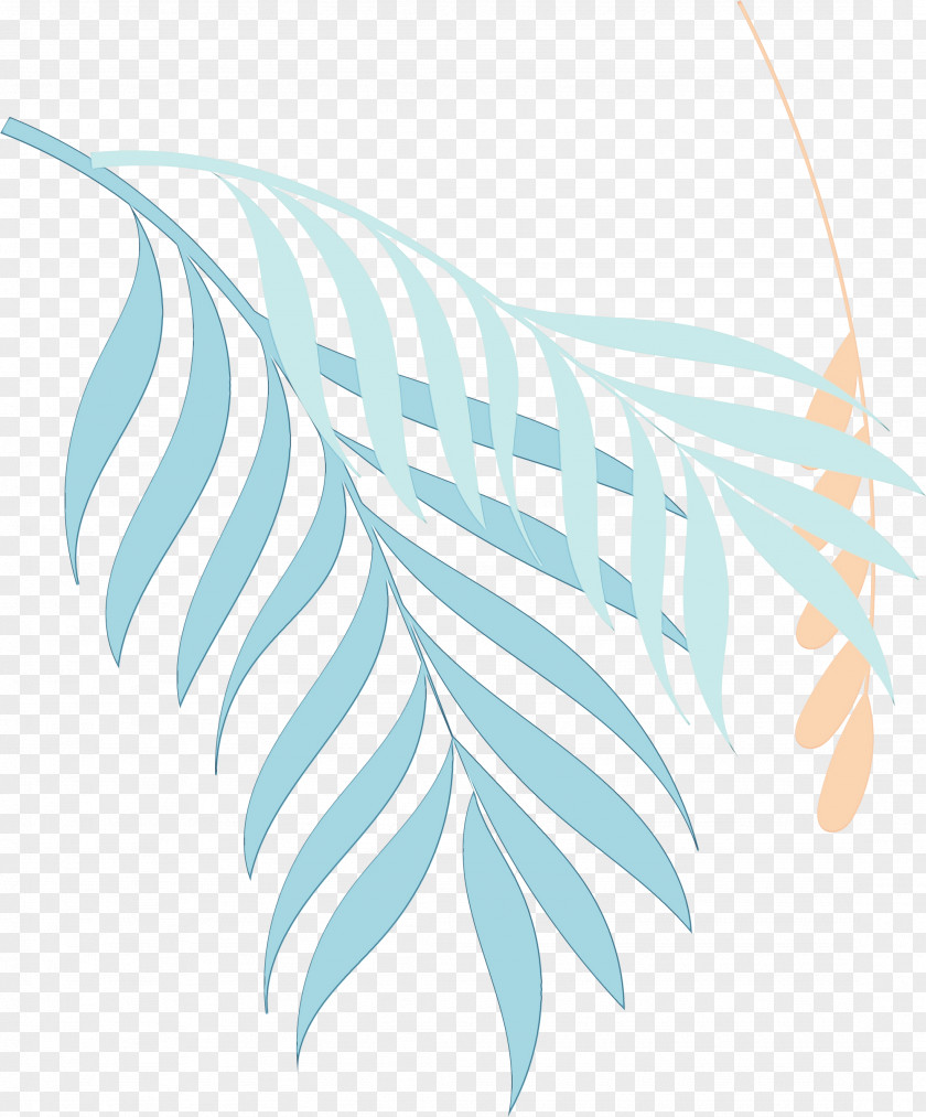 Leaf M-tree Line Pattern Turquoise PNG