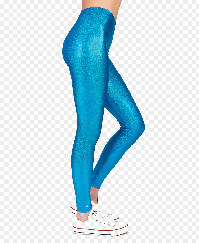Leggings Waist Pants Sequin Blue PNG