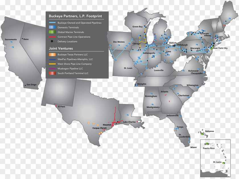 Map Buckeye Partners Pipeline Transportation Petroleum NYSE:BPL PNG