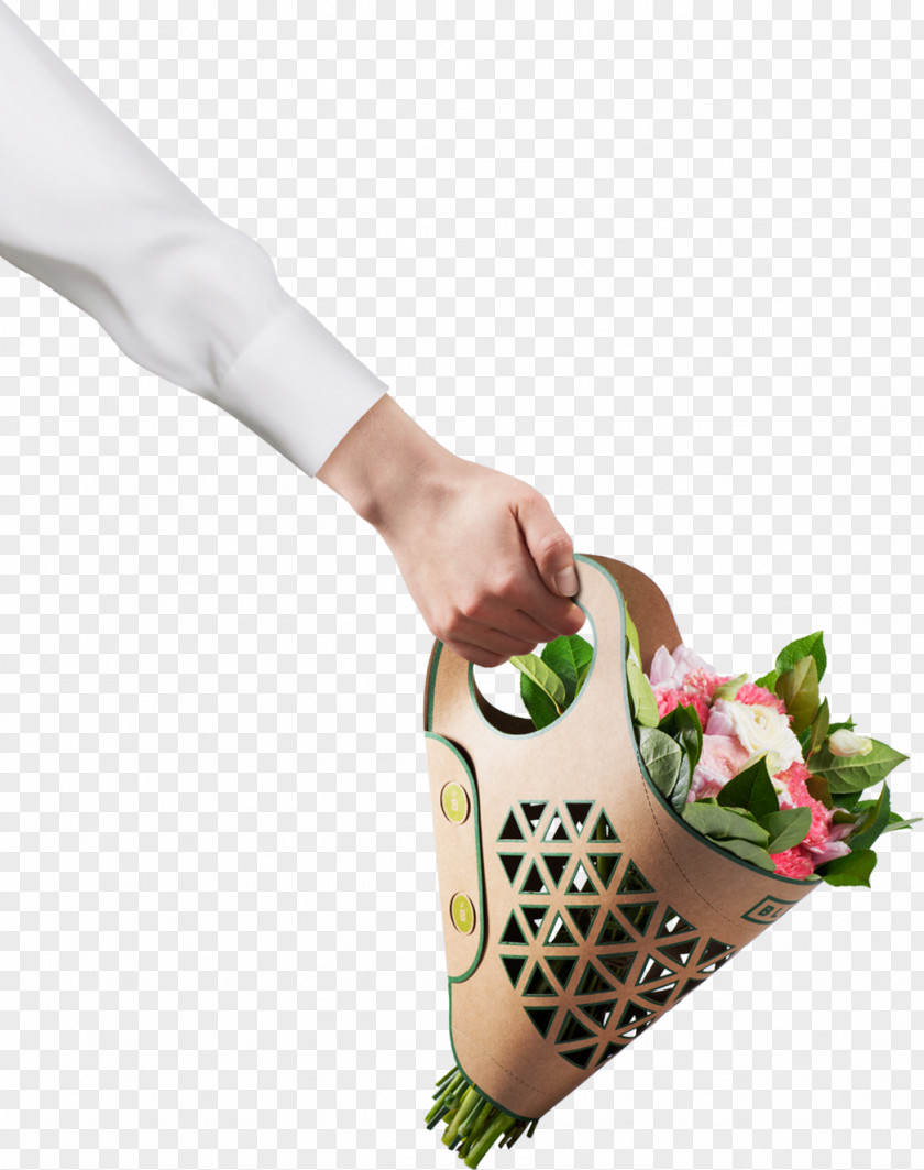 Paper Bag Flower Bouquet Packaging And Labeling PNG