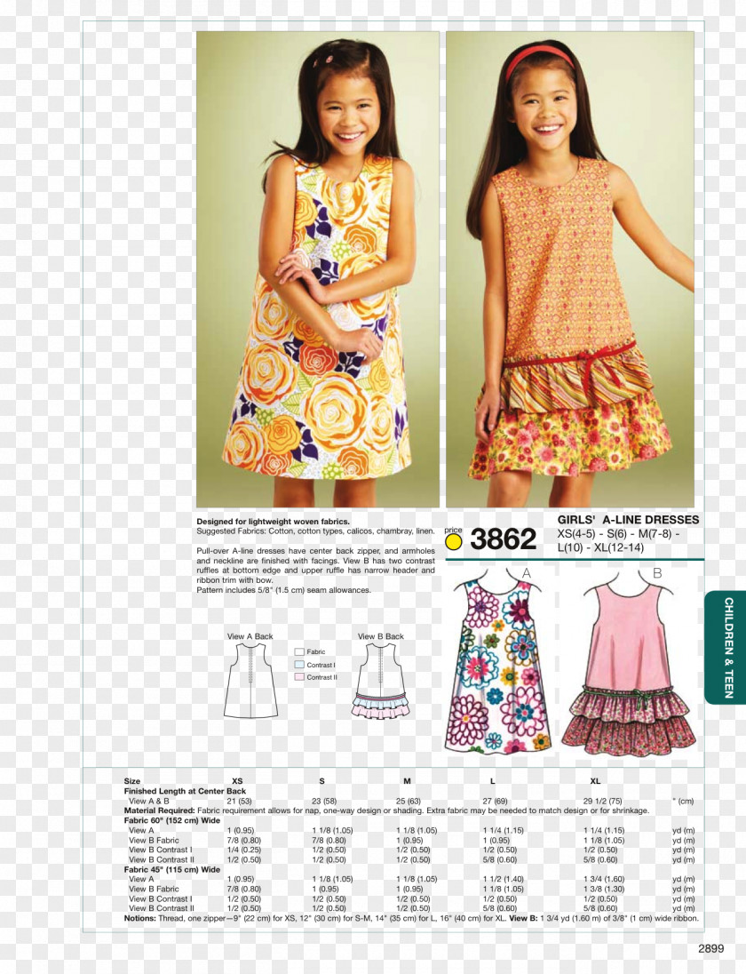 Sewing Supplies A-line Dress Clothing Sizes Pattern PNG