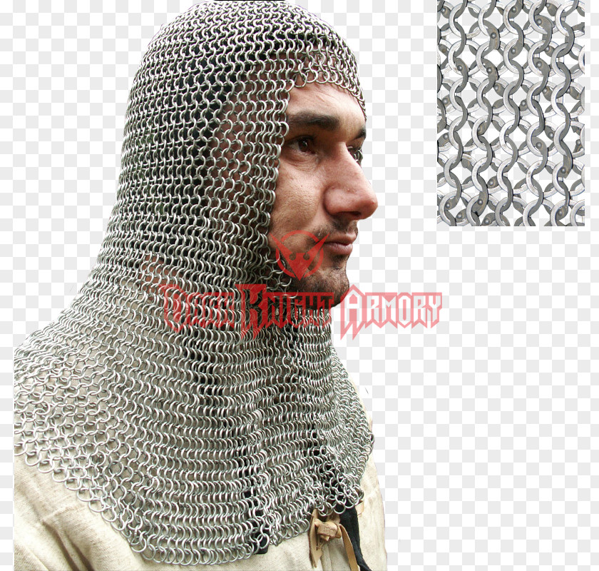 Knight Mail Coif Middle Ages Historical Reenactment PNG