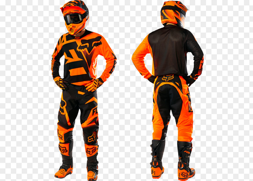 Motocross Fox Racing Uniform Orange S.A. Outerwear PNG