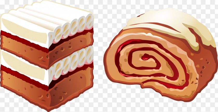 Vector Hand-painted Bread Pound Cake Chocolate Dessert Illustration PNG