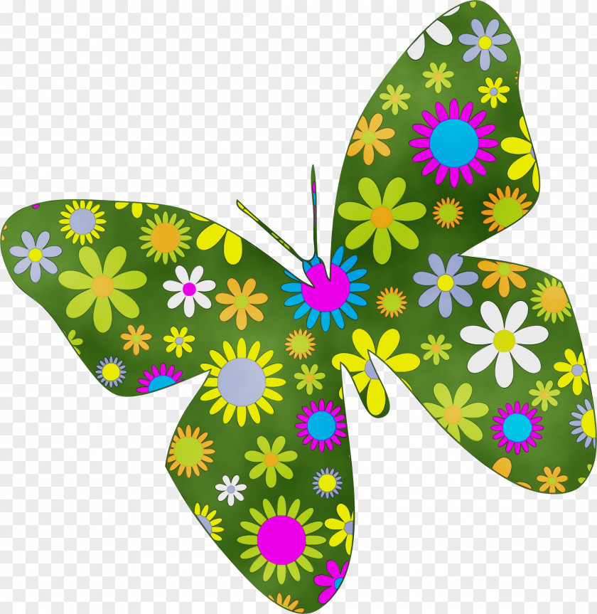 Wheel Pollinator Watercolor Butterfly Background PNG