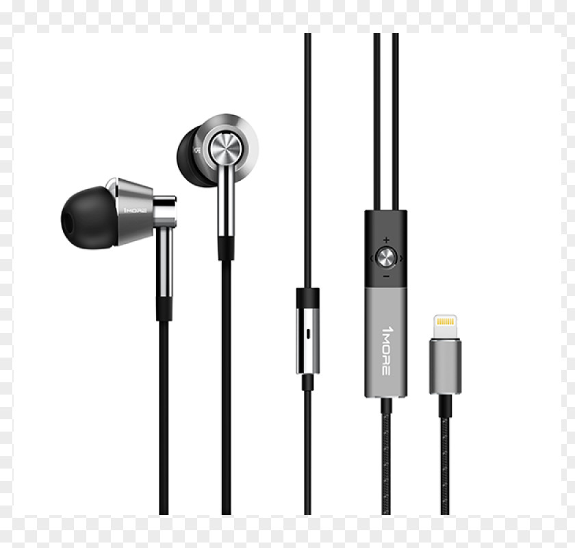 Microphone 1More Triple Driver In-Ear Lightning Headphones Écouteur PNG