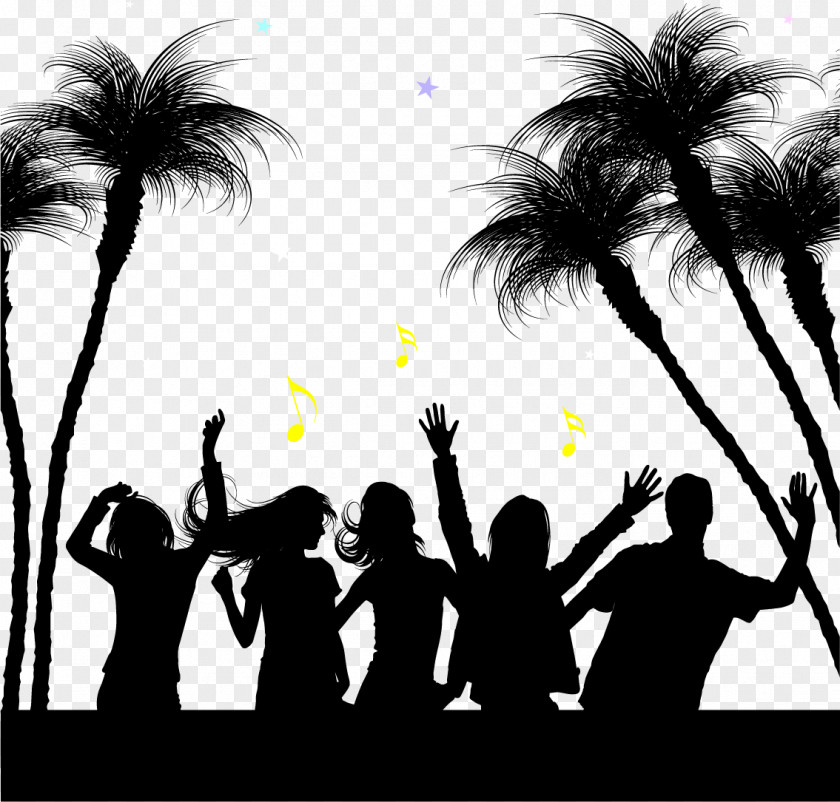 Beach Party Visual Arts Silhouette Nightclub PNG