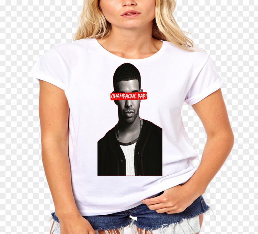 Drake T-shirt Top Sleeve Casual PNG