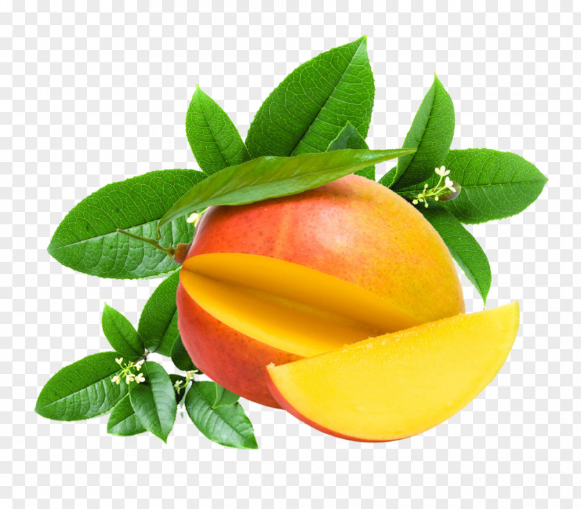Cut Apple And Green Leaves Fruit PNG