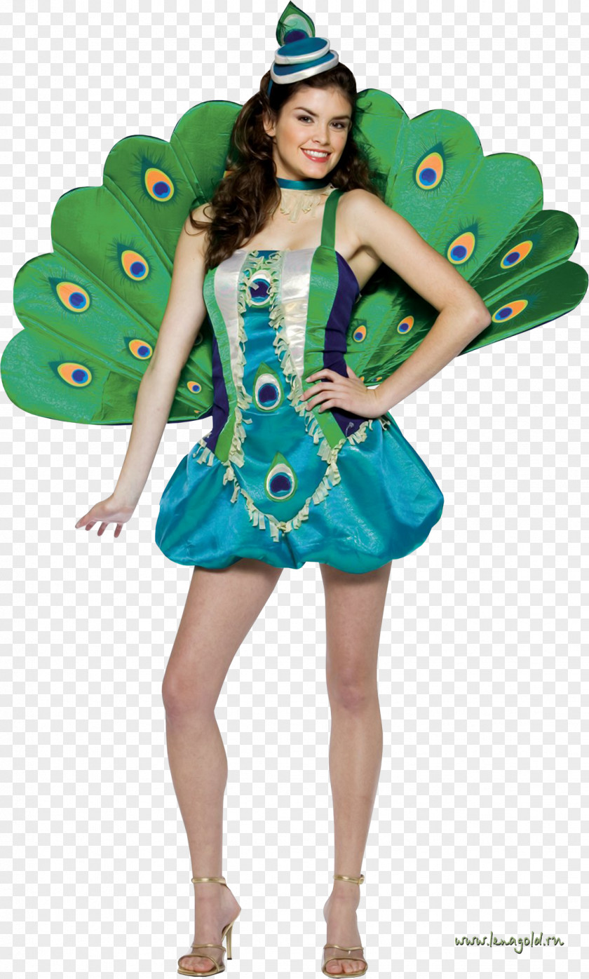 Halloween Costume Peafowl Dress PNG