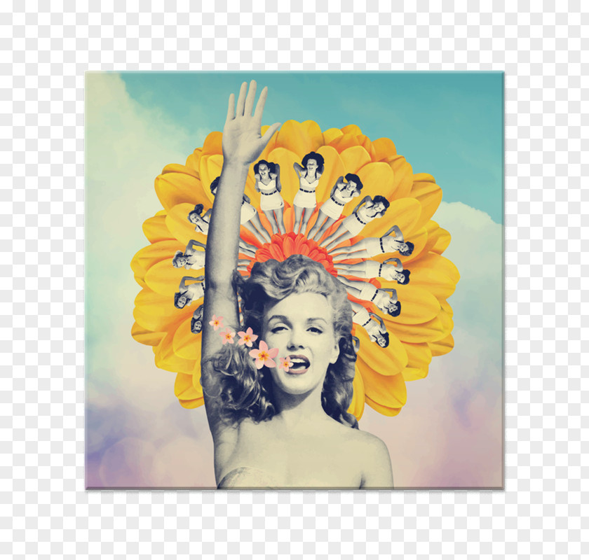 Marilyn Monroe Collage Floral Design Art Surrealism PNG