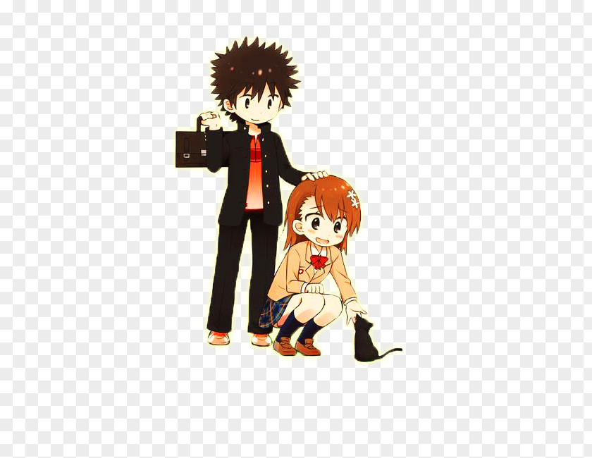 Touma And Misaka Mammal Human Behavior Character PNG